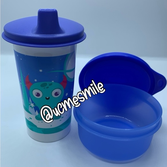 Tupperware Big Bell "Tlali" Monster Tumbler Sippy Cup with Snack Cup - Picture 1 of 5